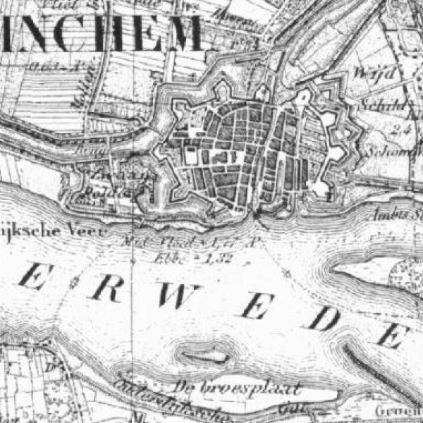 Kaart Gorinchem 1850