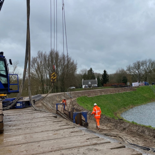 Damwanden bij Fort Vuren