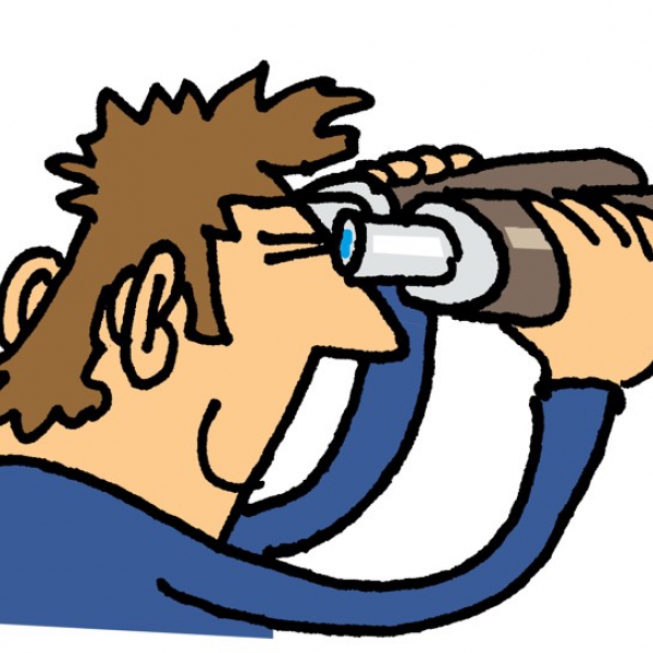 poppetje met verrekijker