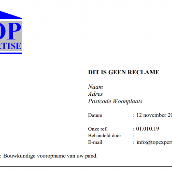 Voorbeeldbrief TopExpertise
